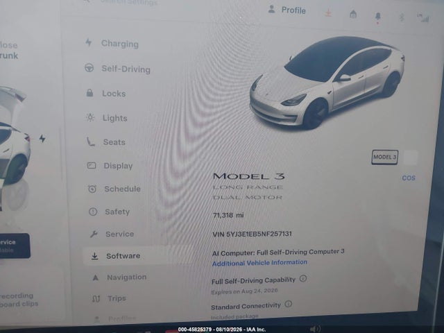 Tesla Model 3 Long Range Dual Motor All-wheel Drive 2022 5YJ3E1EB5NF257131 Image 7
