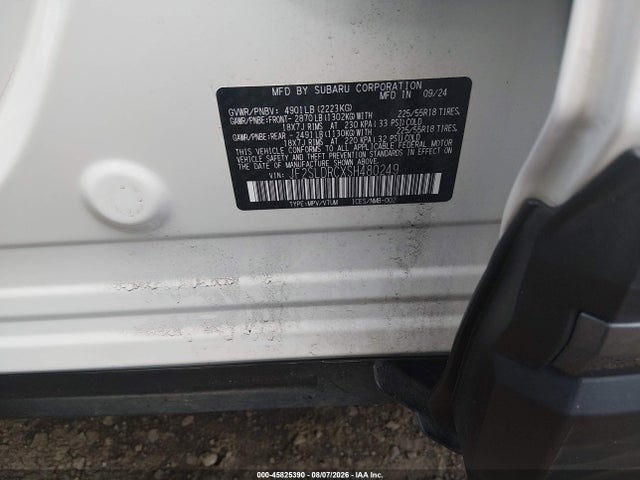 45825390 :رقم المزاد ، JF2SLDRCXSH480249 vin ، 2025 Subaru Forester Limited مزاد بيع