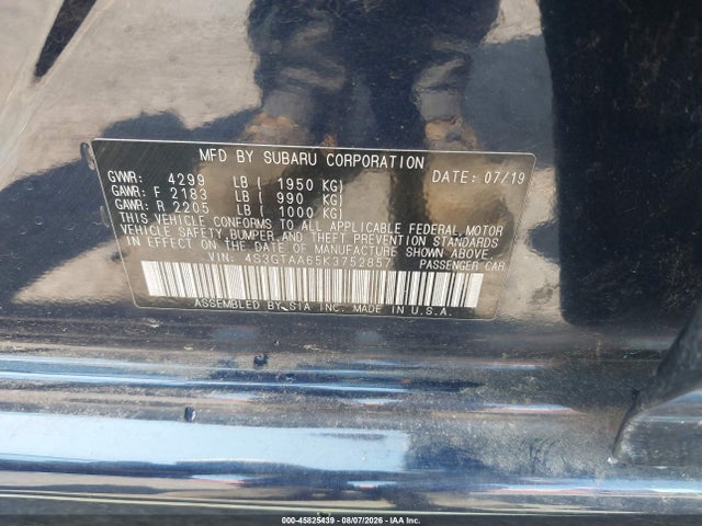 Subaru Impreza 2.0i 2019 4S3GTAA65K3752857 Image 9