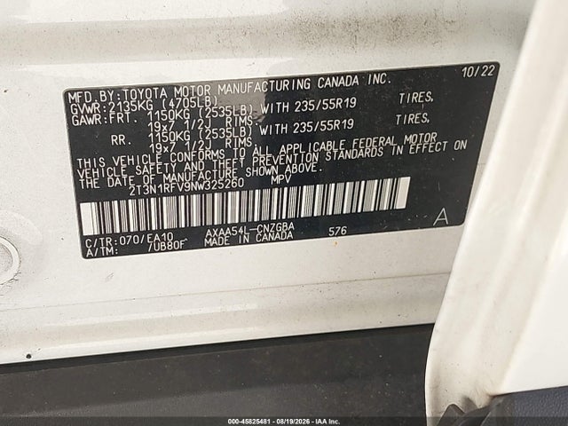 Toyota Rav4 Limited 2022 2T3N1RFV9NW325260 Image 9