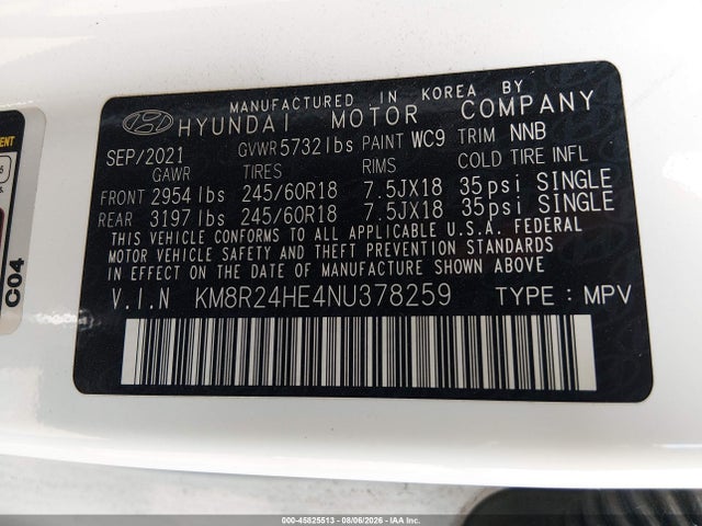 Hyundai Palisade Sel 2022 KM8R24HE4NU378259 Image 9