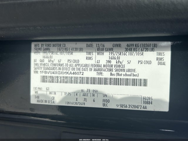 Ford Transit-350 Xlt 2017 1FBVU4XGXHKA46072 Image 9