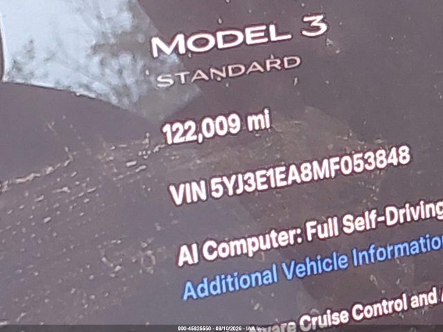 Продажа на аукционе авто 2021 Tesla Model 3 Standard Range Plus Rear-wheel Drive, vin: 5YJ3E1EA8MF053848, номер лота: 45825550