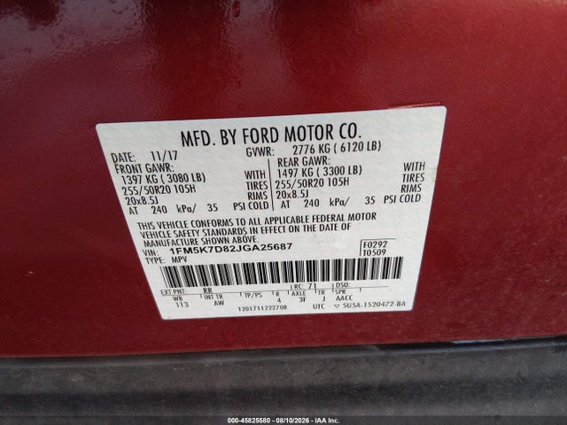 Ford EXPLORER XLT 2018 1FM5K7D82JGA25687 Image 18