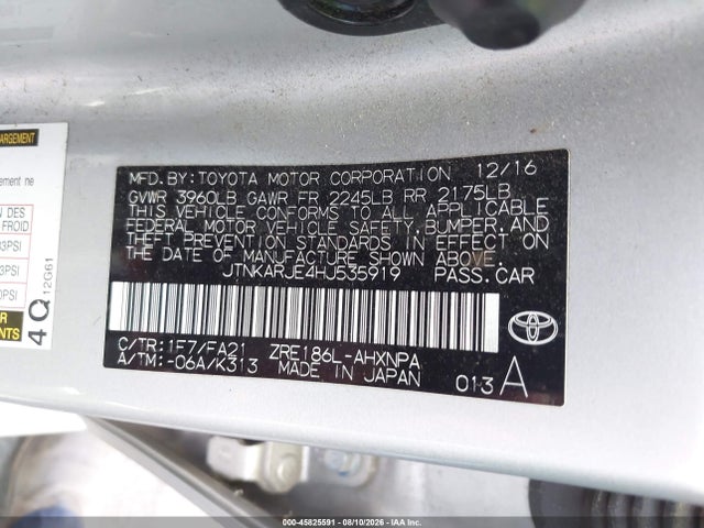 JTNKARJE4HJ535919 Toyota COROLLA IM