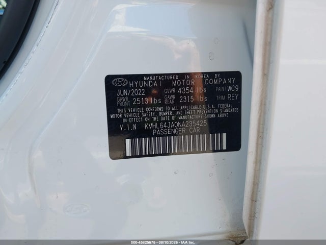 Hyundai SONATA SEL 2022 KMHL64JA0NA235425 Image 9