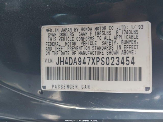 Aukcja sprzedaży 1993 Acura Integra Gs, vin: JH4DA947XPS023454, numer aukcji: 45825677