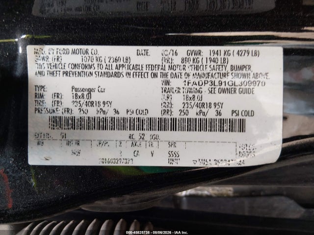 Ford FOCUS ST 2016 1FADP3L91GL309970 Image 9