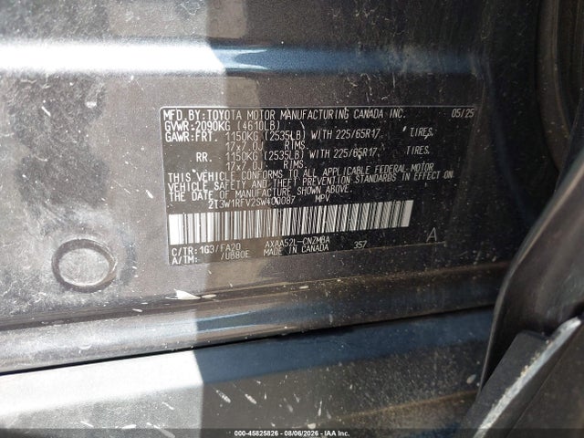 45825826 :رقم المزاد ، 2T3W1RFV2SW400087 vin ، 2025 Toyota Rav4 Xle مزاد بيع