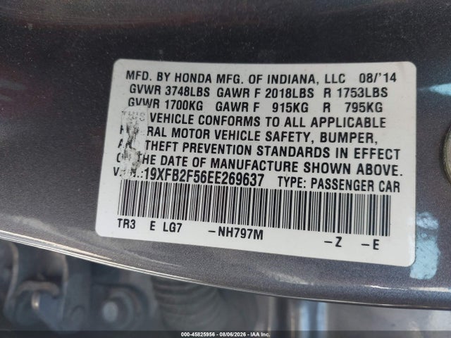 Honda Civic Lx 2014 19XFB2F56EE269637 Image 9