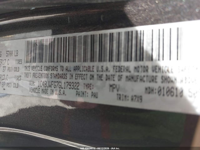 Aukcja sprzedaży 2016 Jeep Wrangler Unlimited Rubicon, vin: 1C4BJWFG7GL179322, numer aukcji: 45826010