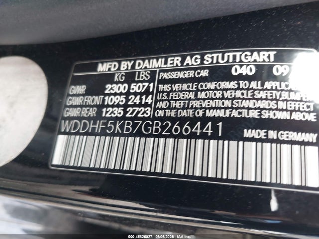 2016 Mercedes-benz E 350 მანქანა იყიდება აუქციონზე, vin: WDDHF5KB7GB266441, აუქციონის ნომერი: 45826027