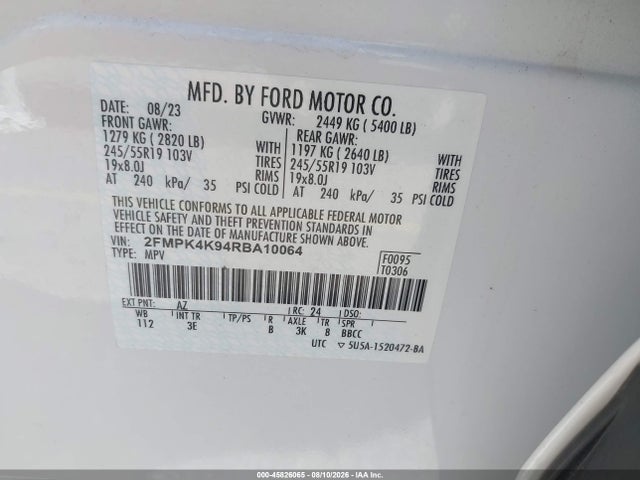 Продажа на аукционе авто 2024 Ford Edge Titanium, vin: 2FMPK4K94RBA10064, номер лота: 45826065