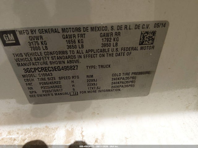 Chevrolet Silverado 1500 Lt 2014 3GCPCREC3EG495827 Image 9