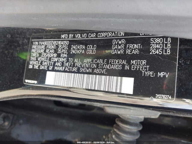 Продаж на аукціоні авто 2011 Volvo Xc60 T6/t6 R-design, vin: YV4902DZXB2164050, номер лоту: 45826181