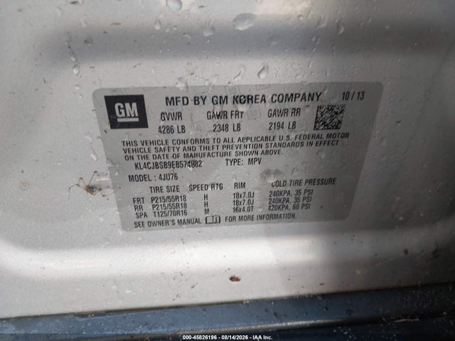 Aukcja sprzedaży 2014 Buick Encore Convenience, vin: KL4CJBSB9EB574882, numer aukcji: 45826196