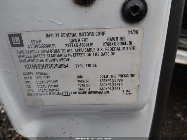 Продаж на аукціоні авто 2006 Gmc Sierra 2500hd Sl, vin: 1GTHK29U26E200954, номер лоту: 45826199