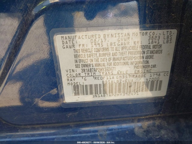 Nissan SENTRA S 2017 3N1AB7AP2HY392471 Image 9
