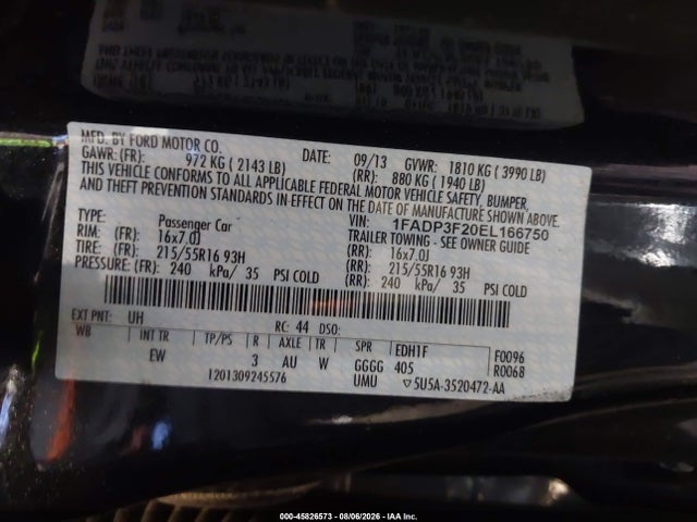 Ford FOCUS SE 2014 1FADP3F20EL166750 Image 9