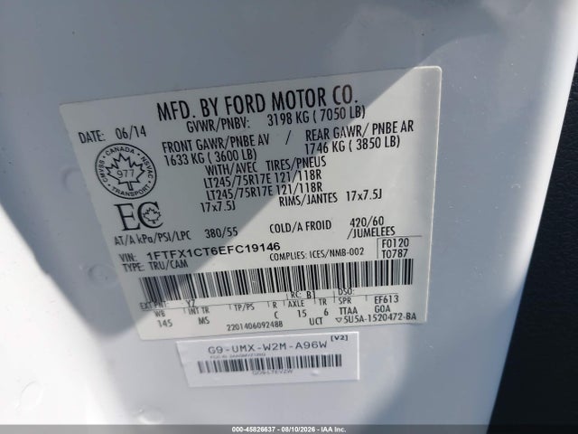 Ford F-150 Xlt 2014 1FTFX1CT6EFC19146 Image 9