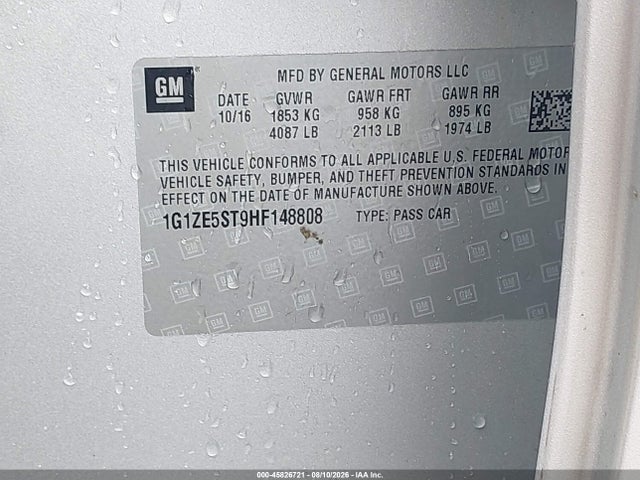 Chevrolet MALIBU 1LT 2017 1G1ZE5ST9HF148808 Image 18