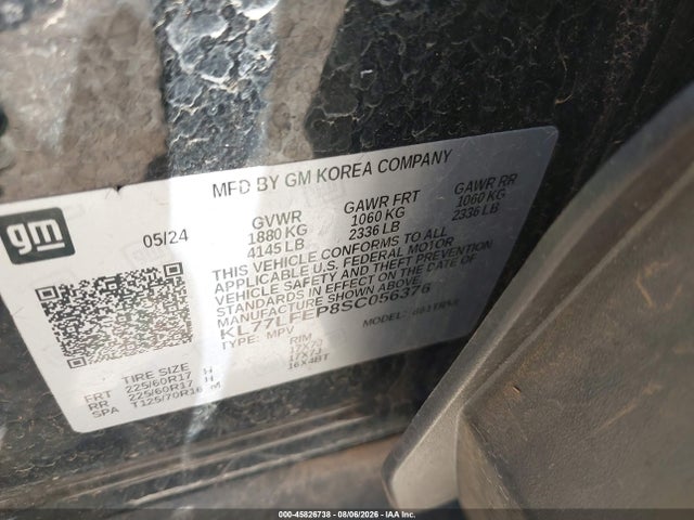 Продаж на аукціоні авто 2025 Chevrolet Trax Fwd Ls, vin: KL77LFEP8SC056376, номер лоту: 45826738