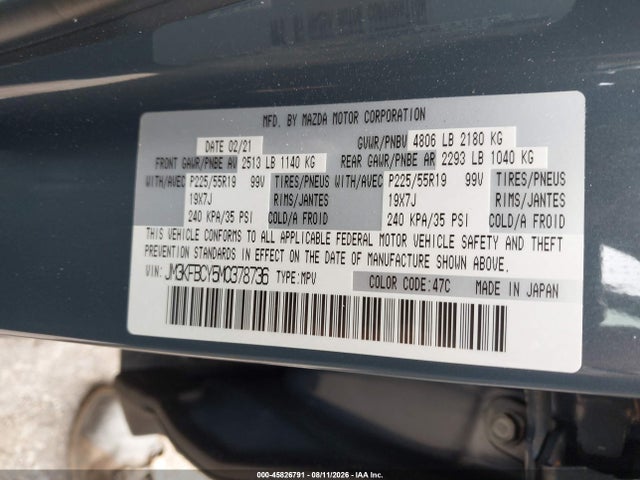 Aukcja sprzedaży 2021 Mazda Cx-5 Carbon Edition Turbo, vin: JM3KFBCY5M0378736, numer aukcji: 45826791