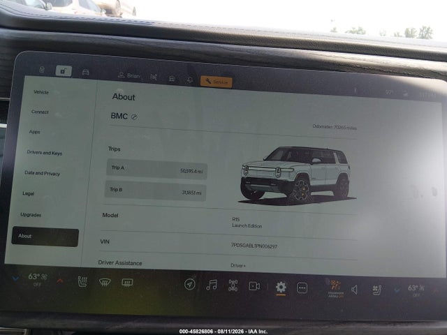 Продажа на аукционе авто 2023 Rivian R1s Launch Edition, vin: 7PDSGABL1PN006297, номер лота: 45826806