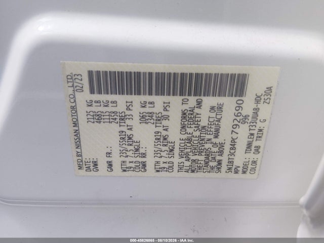 Продаж на аукціоні авто 2023 Nissan Rogue Sl Intelligent Awd, vin: 5N1BT3CB4PC792690, номер лоту: 45826865