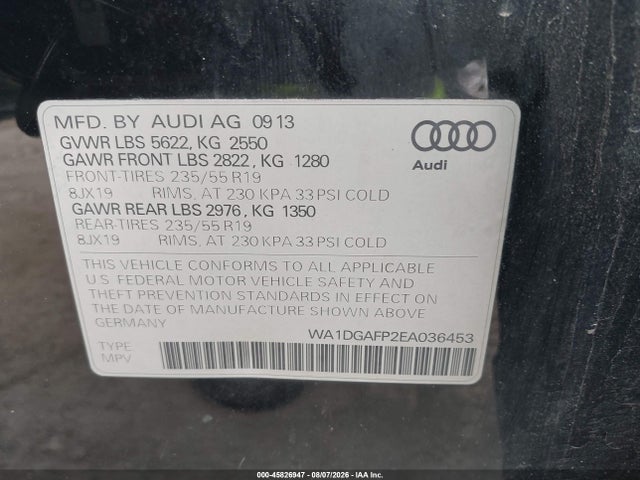 Aukcja sprzedaży 2014 Audi Q5 3.0t Premium Plus, vin: WA1DGAFP2EA036453, numer aukcji: 45826947