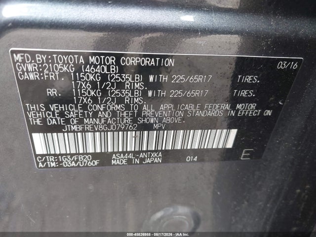 Toyota RAV4 LE 2016 JTMBFREV8GJ079762 Image 9