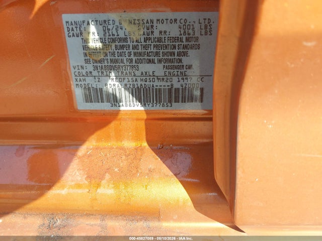 Продаж на аукціоні авто 2024 Nissan Sentra Sr Xtronic Cvt, vin: 3N1AB8DV5RY377853, номер лоту: 45827089