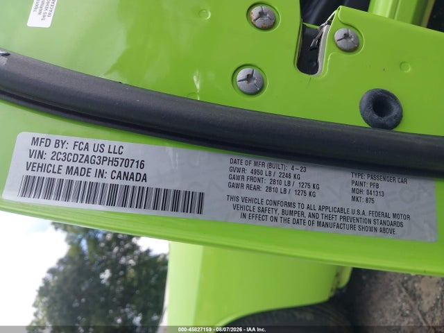 Продаж на аукціоні авто 2023 Dodge Challenger Sxt, vin: 2C3CDZAG3PH570716, номер лоту: 45827159