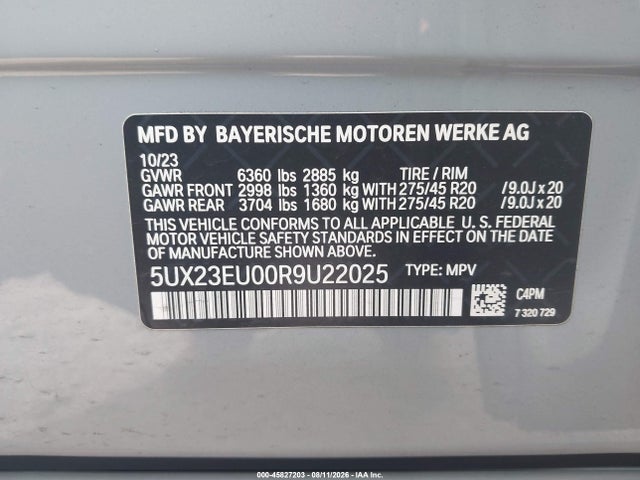 Aukcja sprzedaży 2024 Bmw X5 Xdrive40i, vin: 5UX23EU00R9U22025, numer aukcji: 45827203