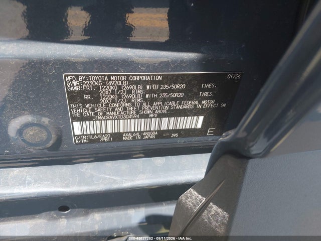 45827282 :رقم المزاد ، JTM6CRAVXTD304594 vin ، 2026 Toyota Rav4 Limited مزاد بيع