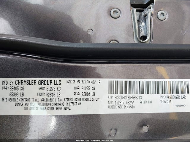 Aukcja sprzedaży 2013 Dodge Charger Road/track, vin: 2C3CDXCT9DH595713, numer aukcji: 45827397