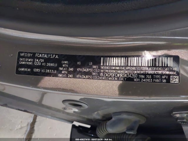 45827419 :رقم المزاد ، ZACPDFCW1R3A34260 vin ، 2024 Dodge Hornet R/t Eawd مزاد بيع