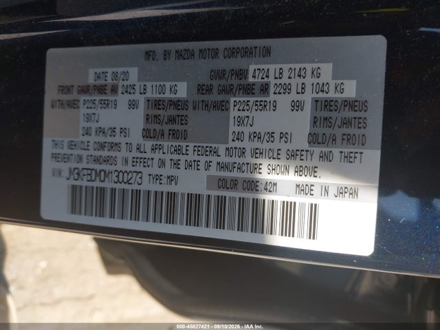 Aukcja sprzedaży 2021 Mazda Cx-5 Grand Touring, vin: JM3KFBDM0M1300273, numer aukcji: 45827421