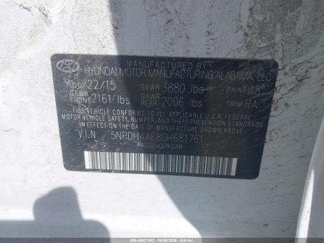Hyundai ELANTRA SE 2016 5NPDH4AE8GH681761 Image 9