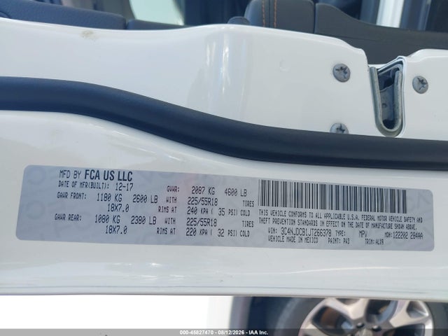Продажа на аукционе авто 2018 Jeep Compass Limited 4x4, vin: 3C4NJDCB1JT266378, номер лота: 45827470