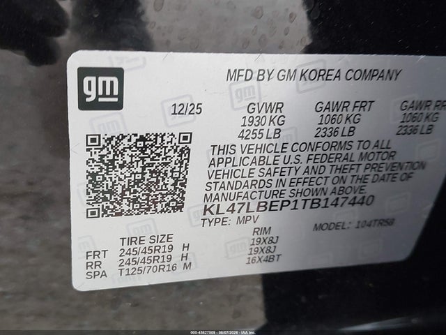 Продажа на аукционе авто 2026 Buick Envista Sport Touring Fwd, vin: KL47LBEP1TB147440, номер лота: 45827509