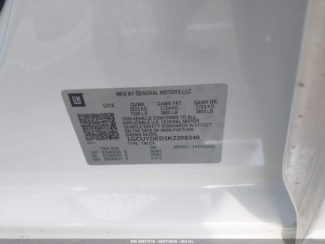 1GCUYDED1KZ208349 Chevrolet Silverado 1500 Lt