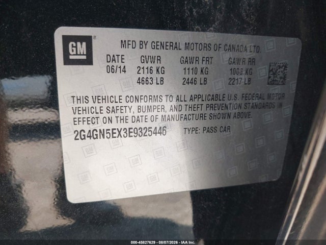 2014 Buick Regal Turbo/e-assist Premium I მანქანა იყიდება აუქციონზე, vin: 2G4GN5EX3E9325446, აუქციონის ნომერი: 45827629