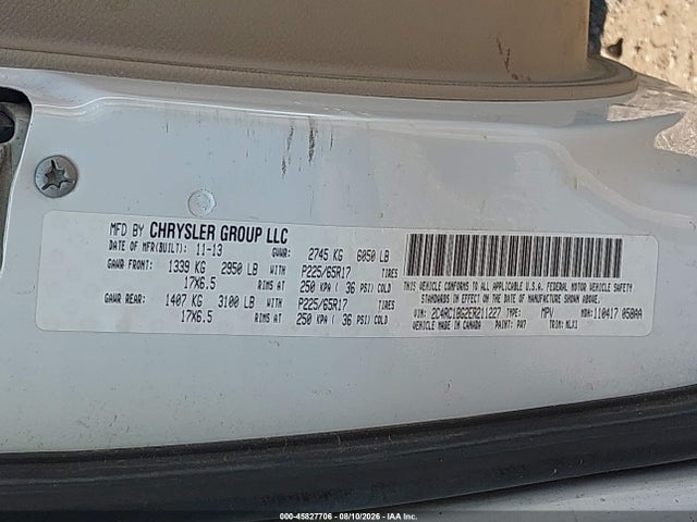 45827706 :رقم المزاد ، 2C4RC1BG2ER211227 vin ، 2014 Chrysler Town & Country Touring مزاد بيع