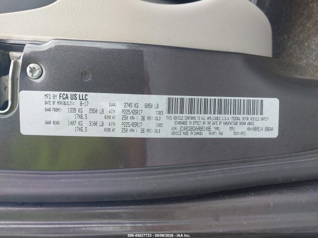 Продажа на аукционе авто 2017 Dodge Grand Caravan Se, vin: 2C4RDGBGXHR851495, номер лота: 45827723