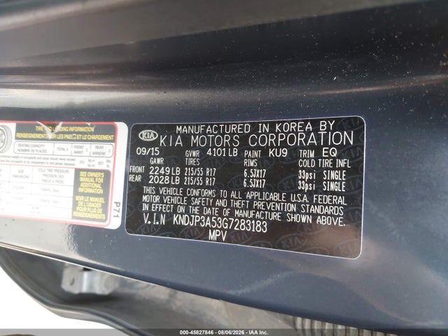 Aukcja sprzedaży 2016 Kia Soul +, vin: KNDJP3A53G7283183, numer aukcji: 45827846