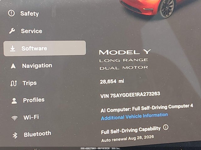 Продаж на аукціоні авто 2024 Tesla Model Y Long Range Dual Motor All-wheel Drive, vin: 7SAYGDEE1RA273263, номер лоту: 45827863