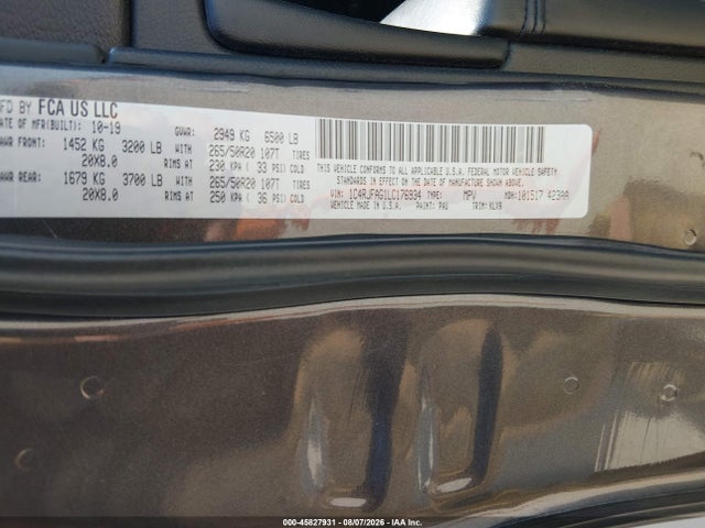 Продаж на аукціоні авто 2020 Jeep Grand Cherokee Altitude 4x4, vin: 1C4RJFAG1LC176934, номер лоту: 45827931