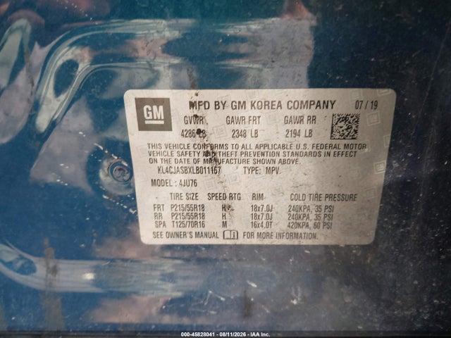 Продажа на аукционе авто 2020 Buick Encore Fwd Preferred, vin: KL4CJASBXLB011167, номер лота: 45828041