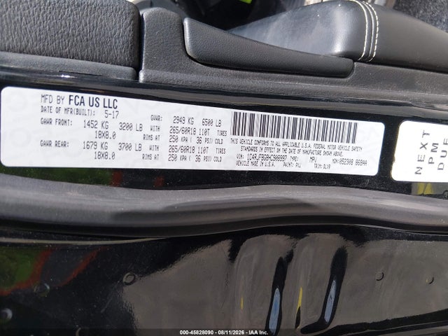 Продаж на аукціоні авто 2017 Jeep Grand Cherokee Limited, vin: 1C4RJFBG8HC908997, номер лоту: 45828090
